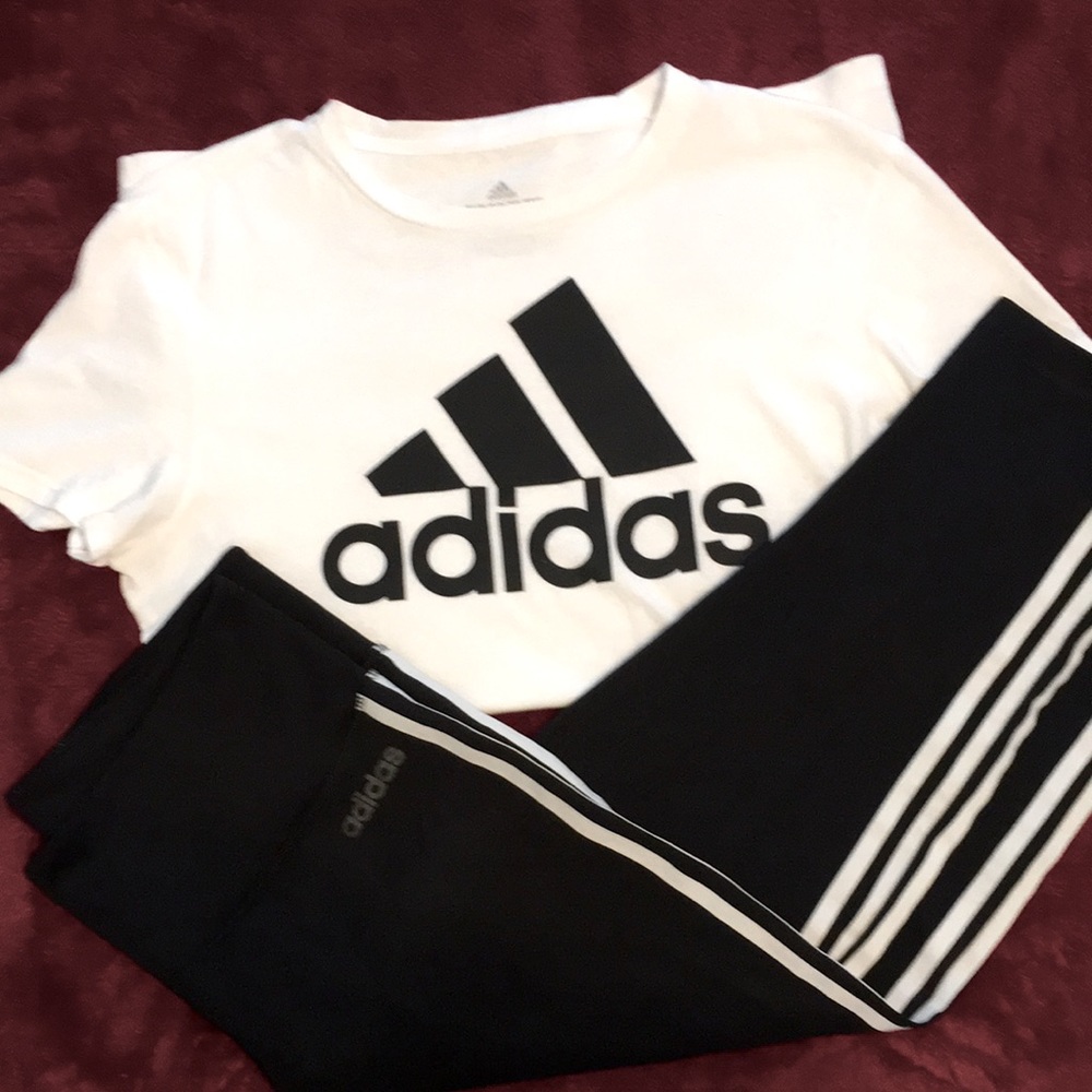 Black and white adidas outfit